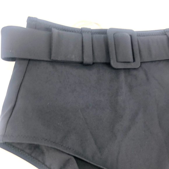 Evarae Elena Black High Waisted Belted Swim Bottoms Small NWT - Picture 5 of 6